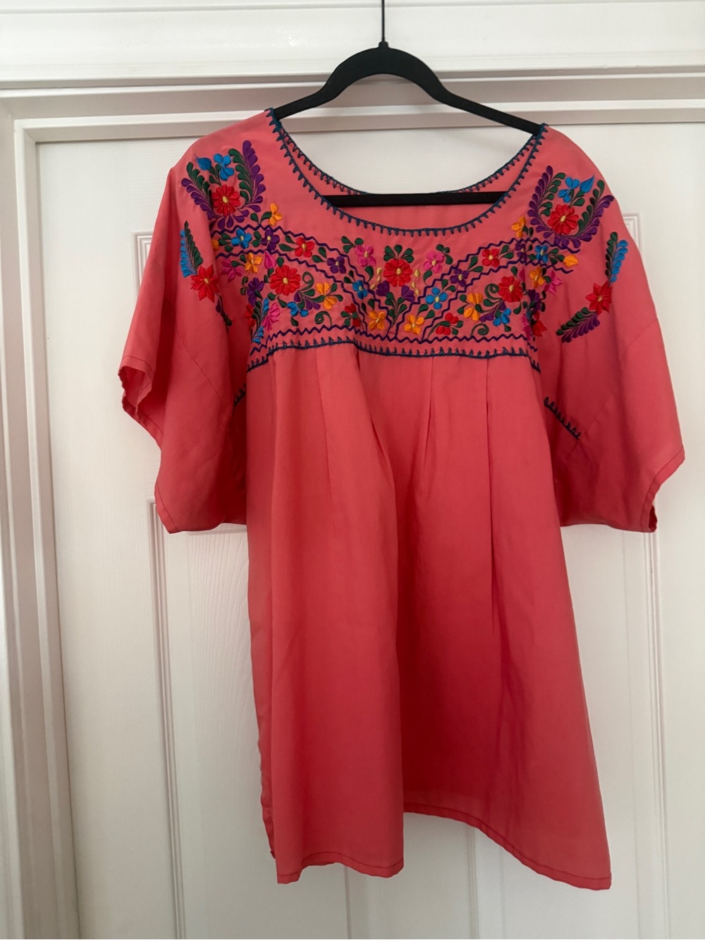 Embroidered Coral Women’s Fiesta Top